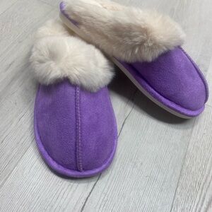 Cozy Lilac Women's Slippers with Faux Fur Lining